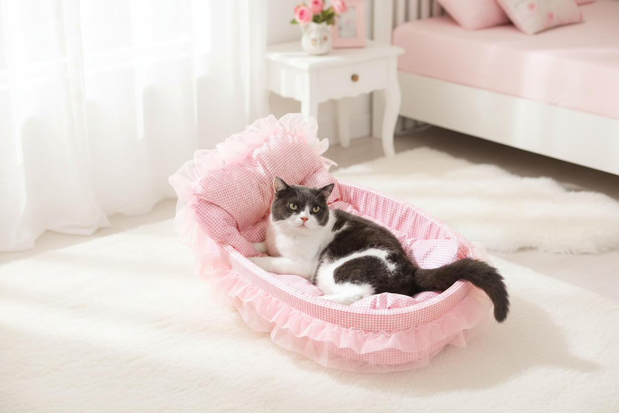 Pink Lace Pet Bed Hero Image